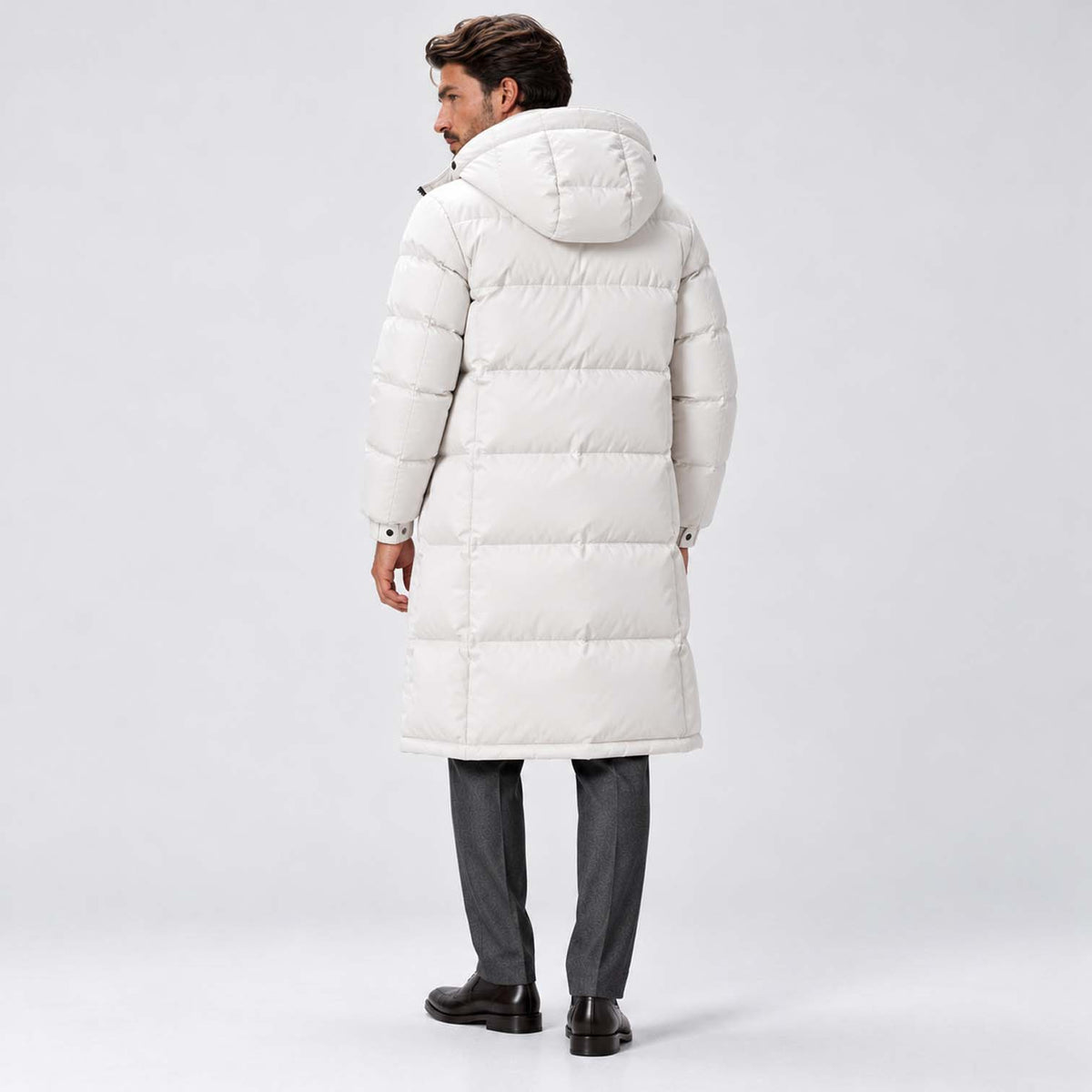 Monvaline | Men's Long Down Coat Waterproof Hooded Winter Parka