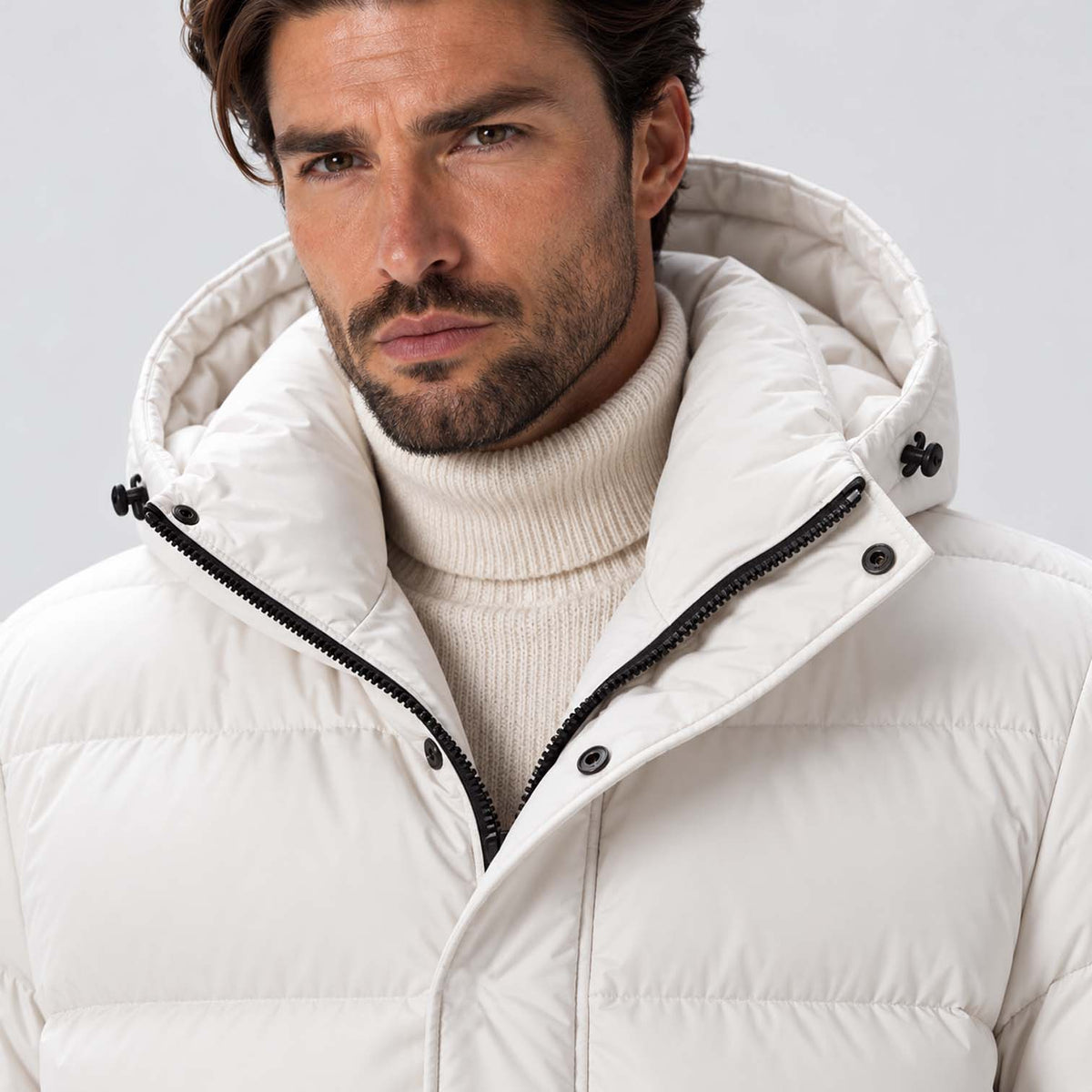 Monvaline | Men's Long Down Coat Waterproof Hooded Winter Parka