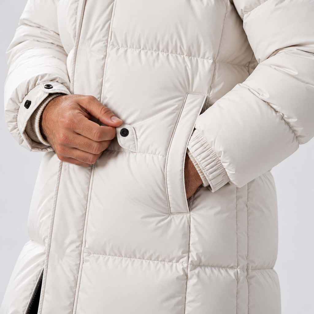 Monvaline | Men's Long Down Coat Waterproof Hooded Winter Parka