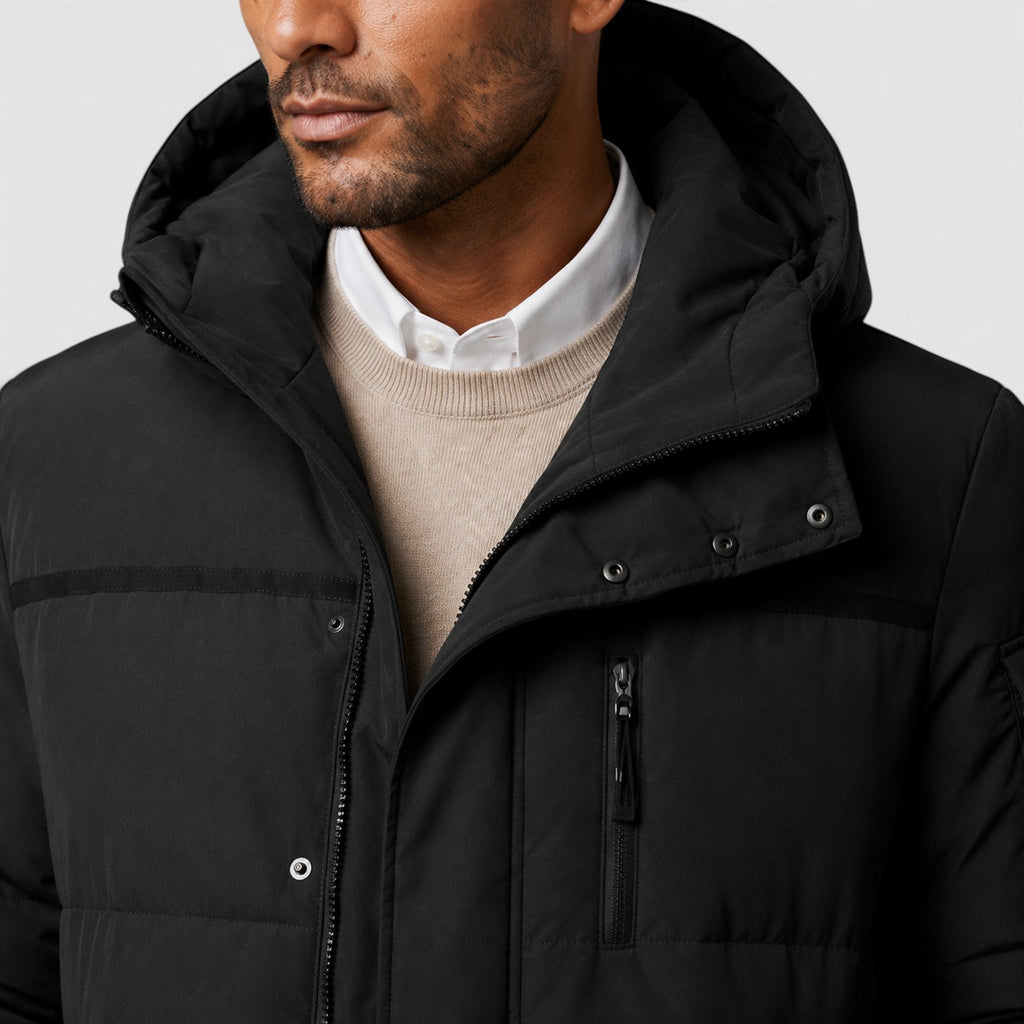 Monvaline | Men's Long Puffer Jacket – White Duck Down Coat