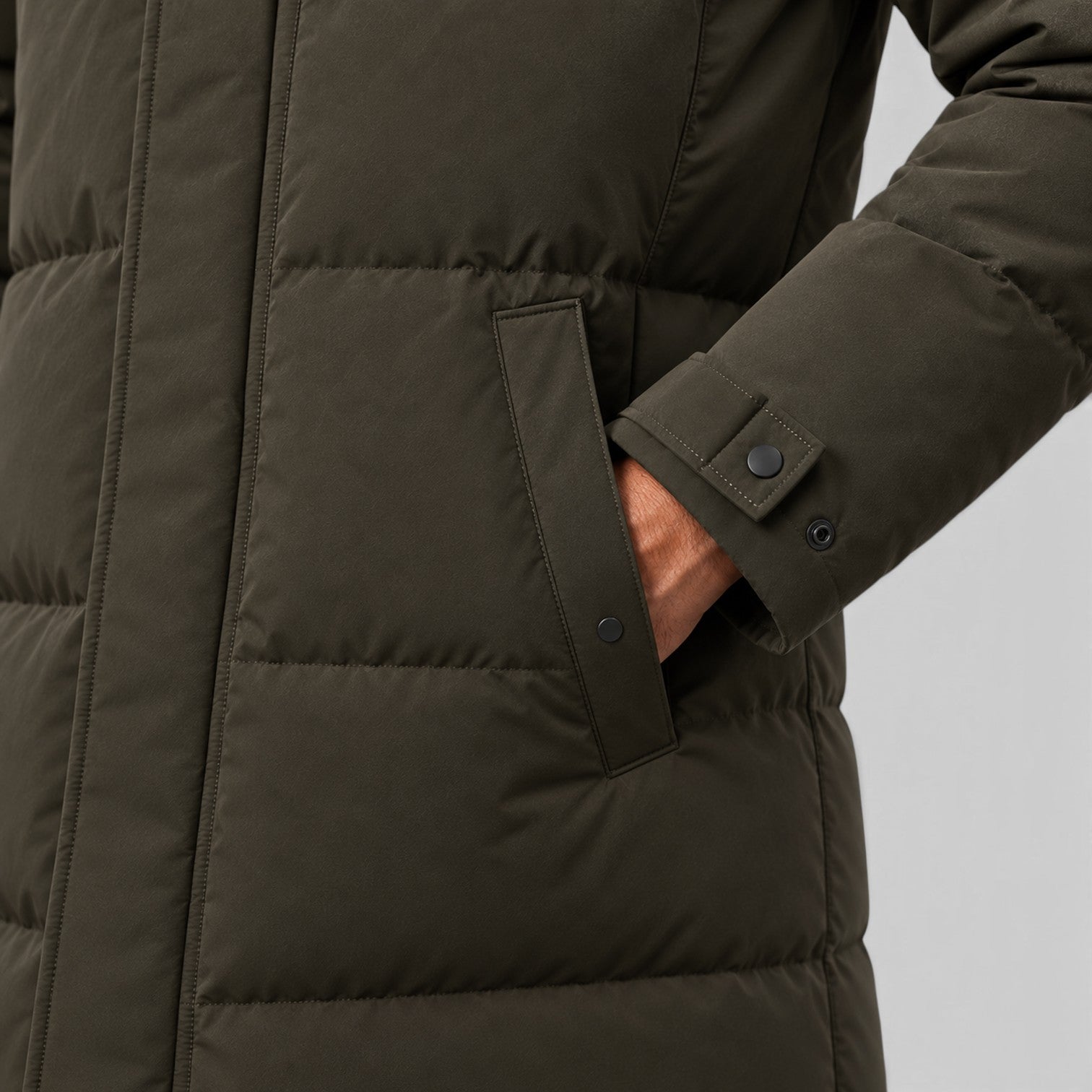 Monvaline | Men's Long Puffer Jacket – White Duck Down Coat