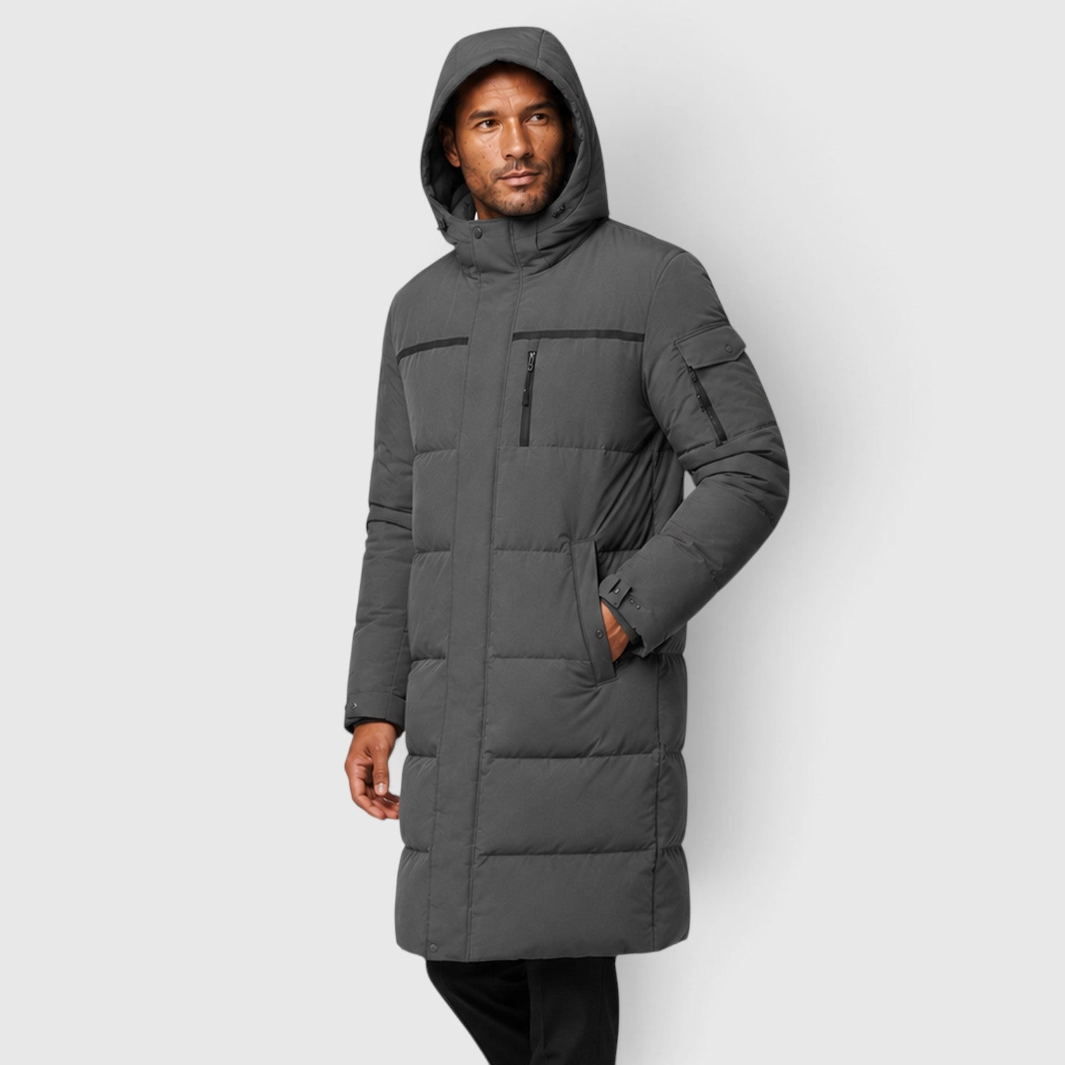 Monvaline | Men's Long Puffer Jacket – White Duck Down Coat