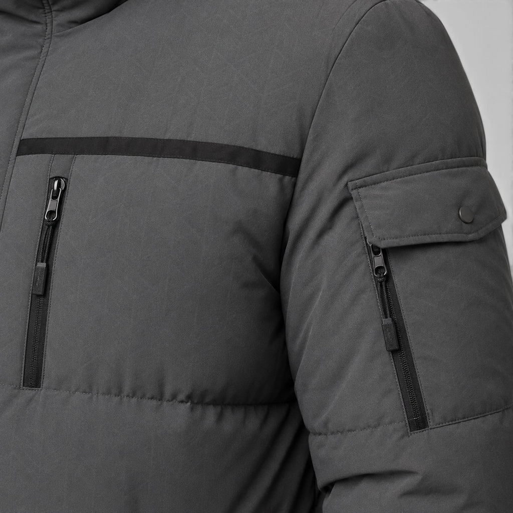 Monvaline | Men's Long Puffer Jacket – White Duck Down Coat