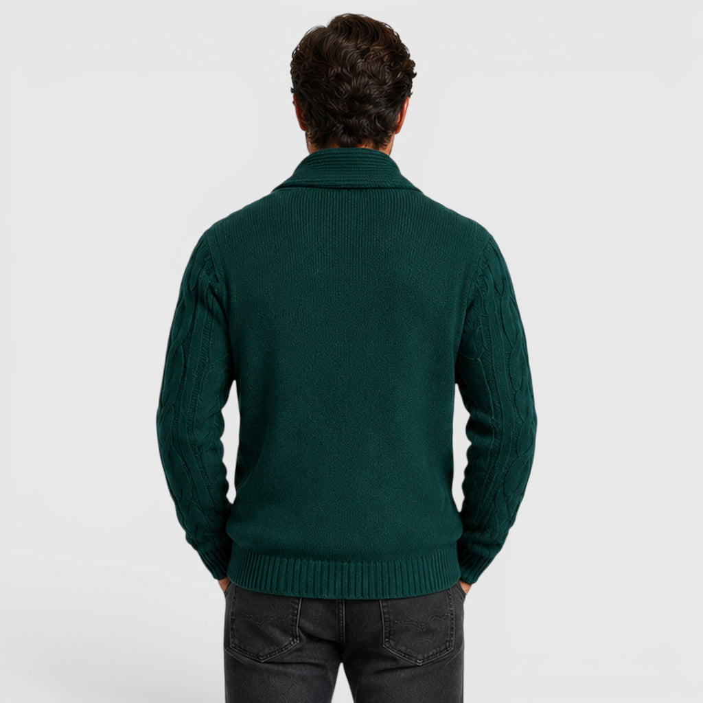 Monvaline | Men's Long Sleeve Relaxed Fit Chenille Knit Cardigan