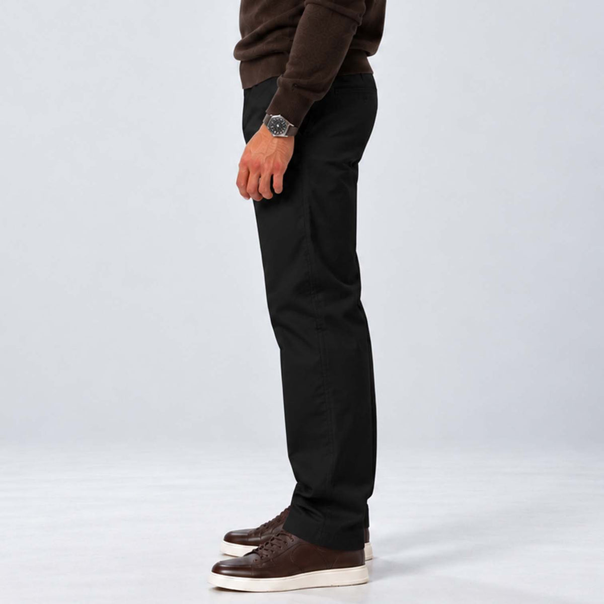 Monvaline | Men's Loose Fit Straight Leg Trousers Smart Casual