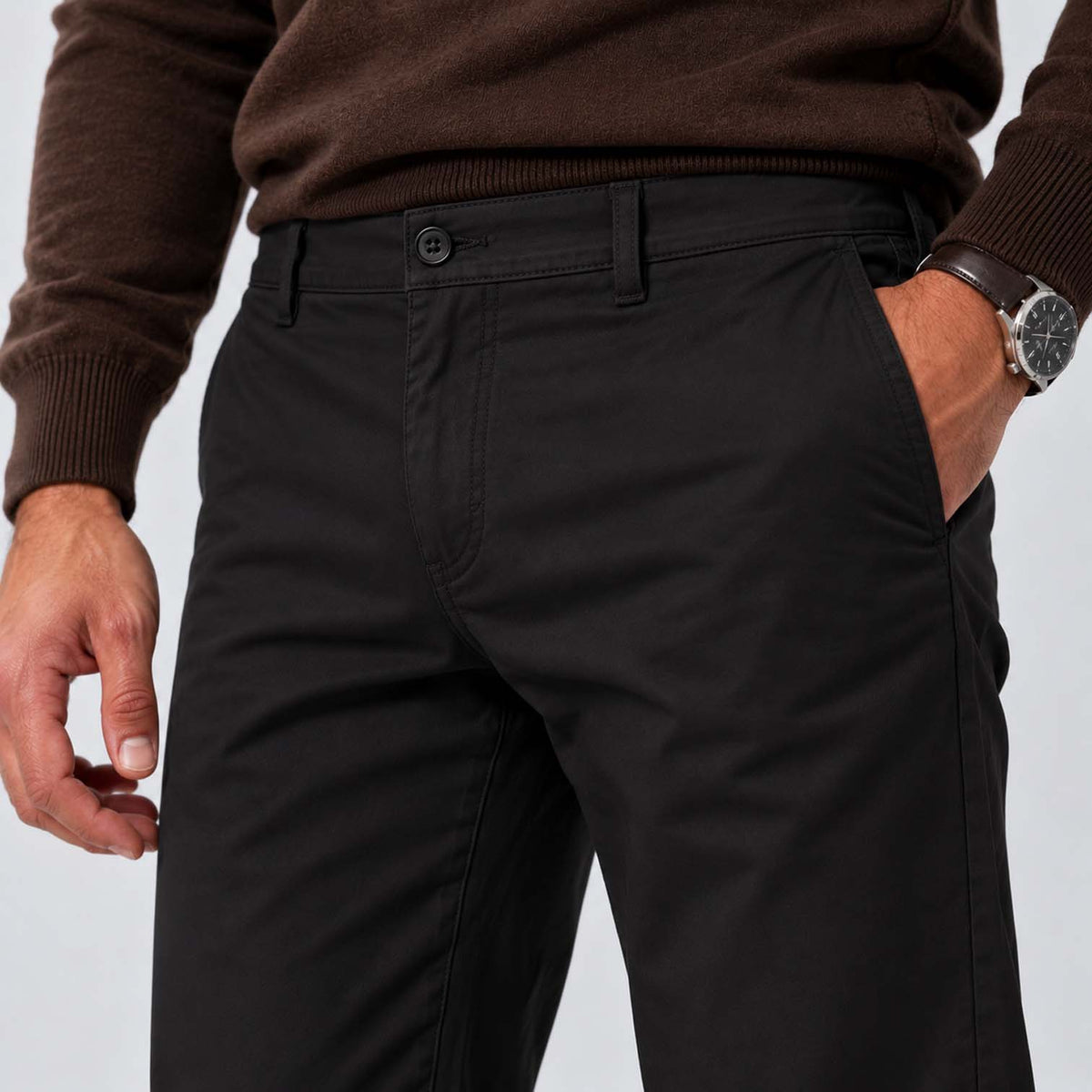 Monvaline | Men's Loose Fit Straight Leg Trousers Smart Casual
