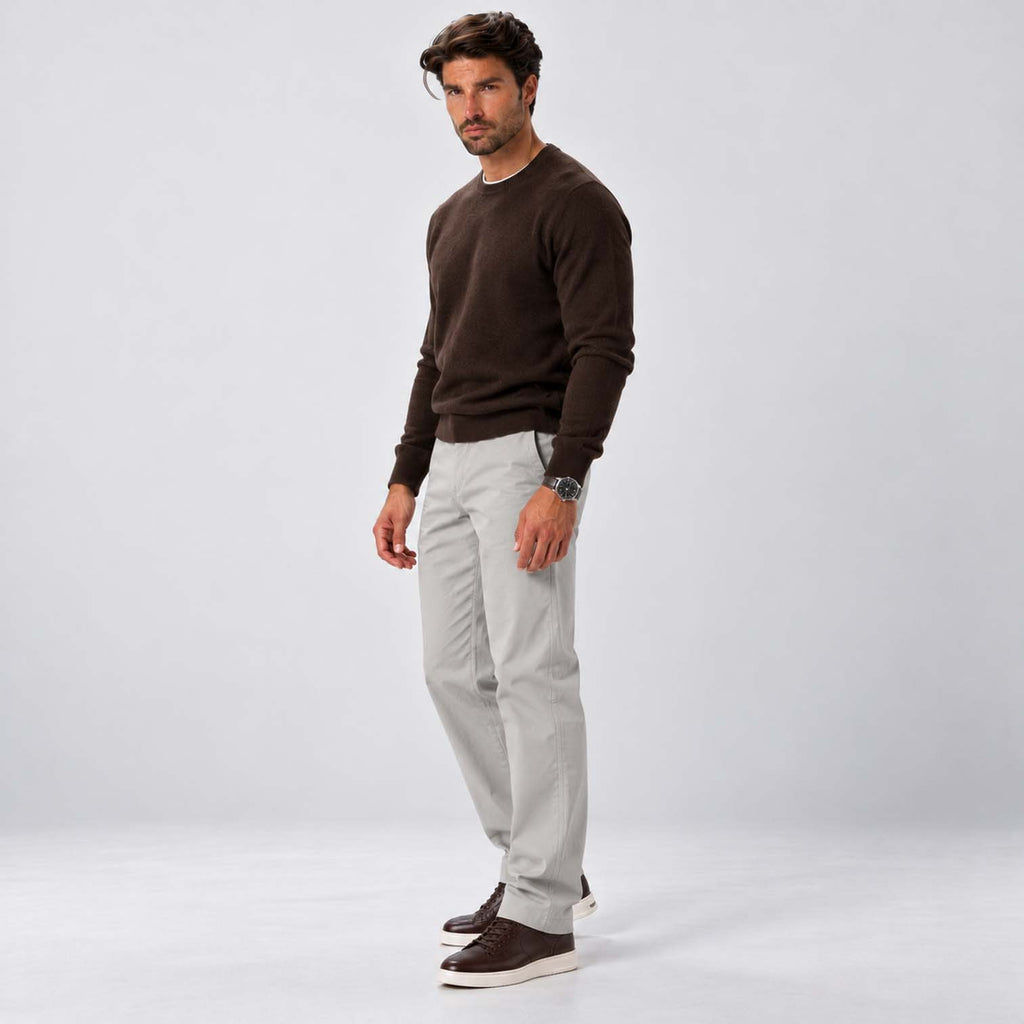Monvaline | Men's Loose Fit Straight Leg Trousers Smart Casual