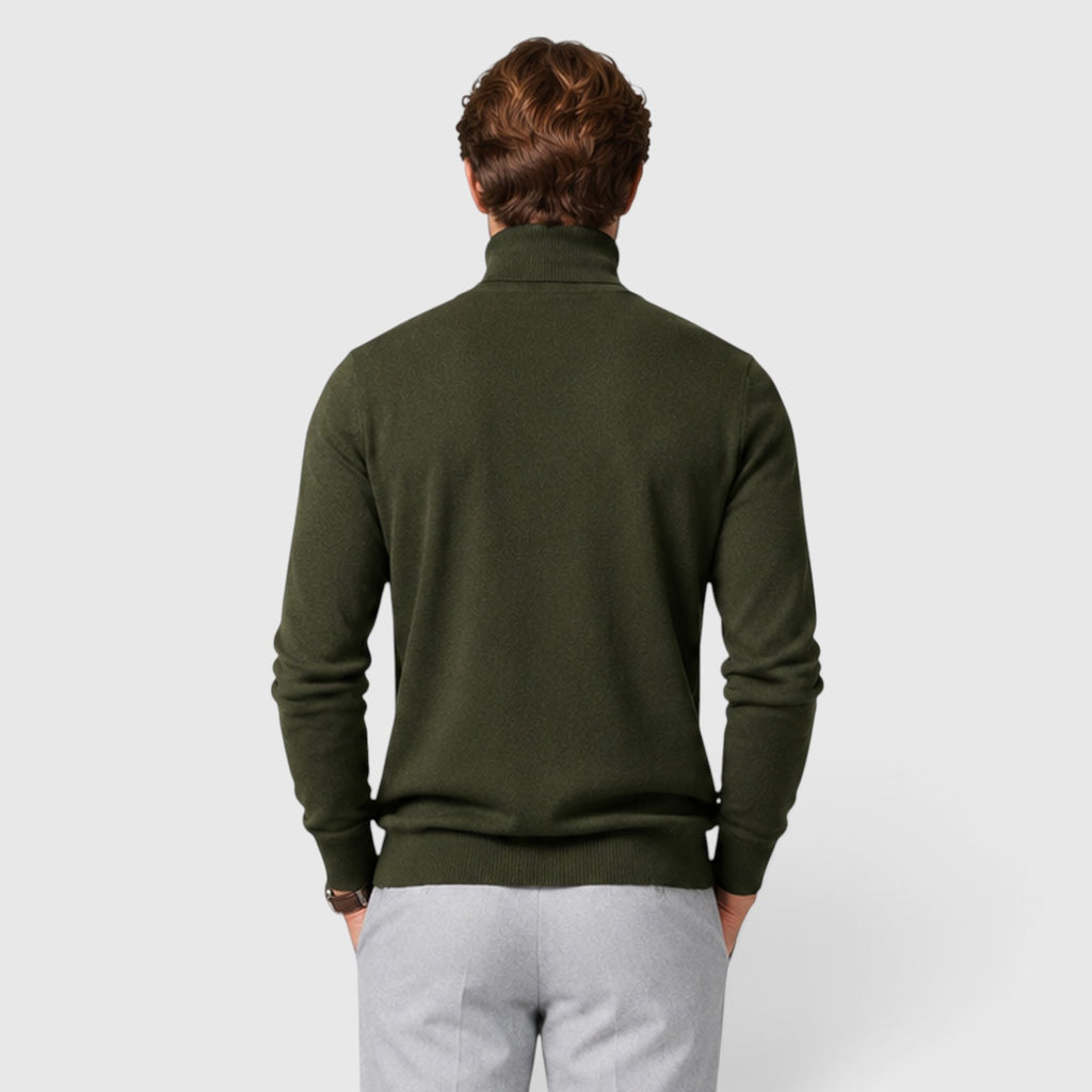Monvaline | Men's Loose Warm Knit Smart Casual Turtle Neck Jumper