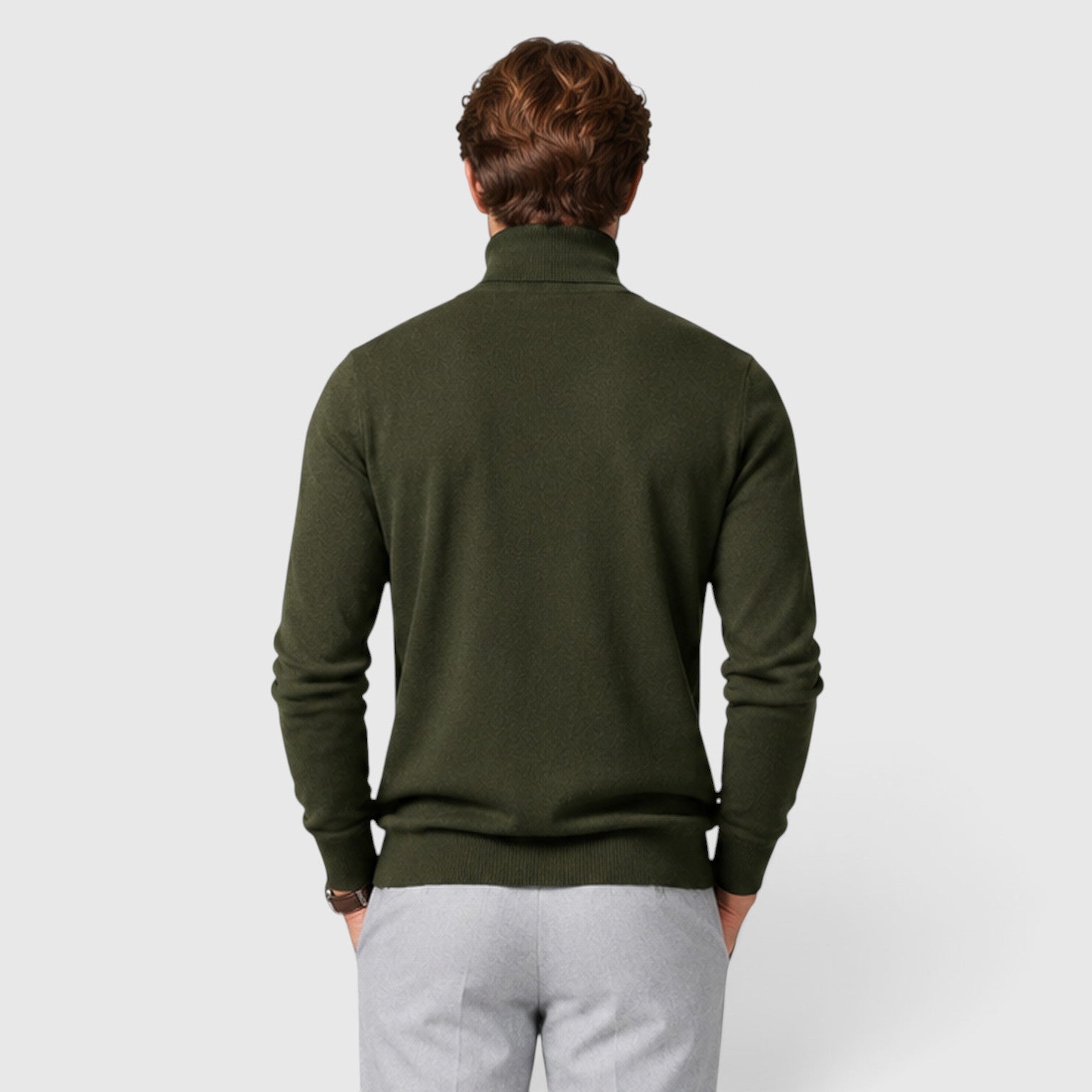 Monvaline | Men's Loose Warm Knit Smart Casual Turtle Neck Jumper