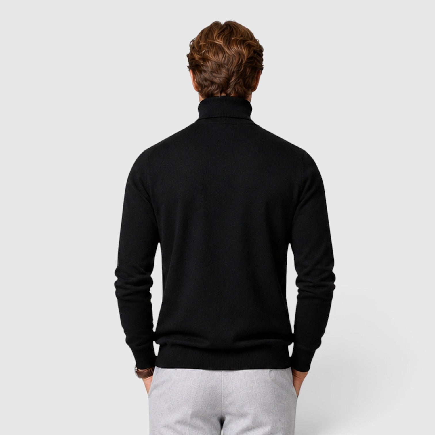 Monvaline | Men's Loose Warm Knit Smart Casual Turtle Neck Jumper