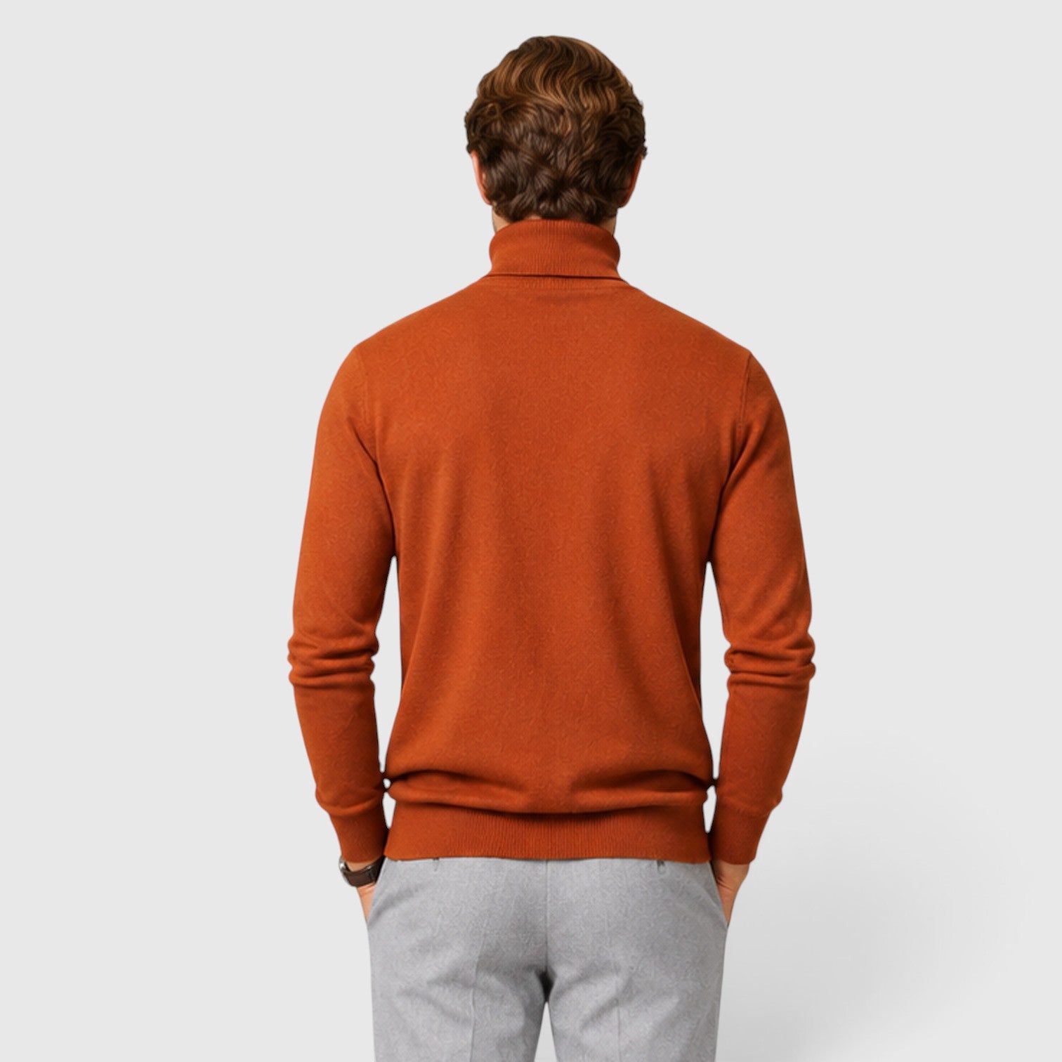 Monvaline | Men's Loose Warm Knit Smart Casual Turtle Neck Jumper