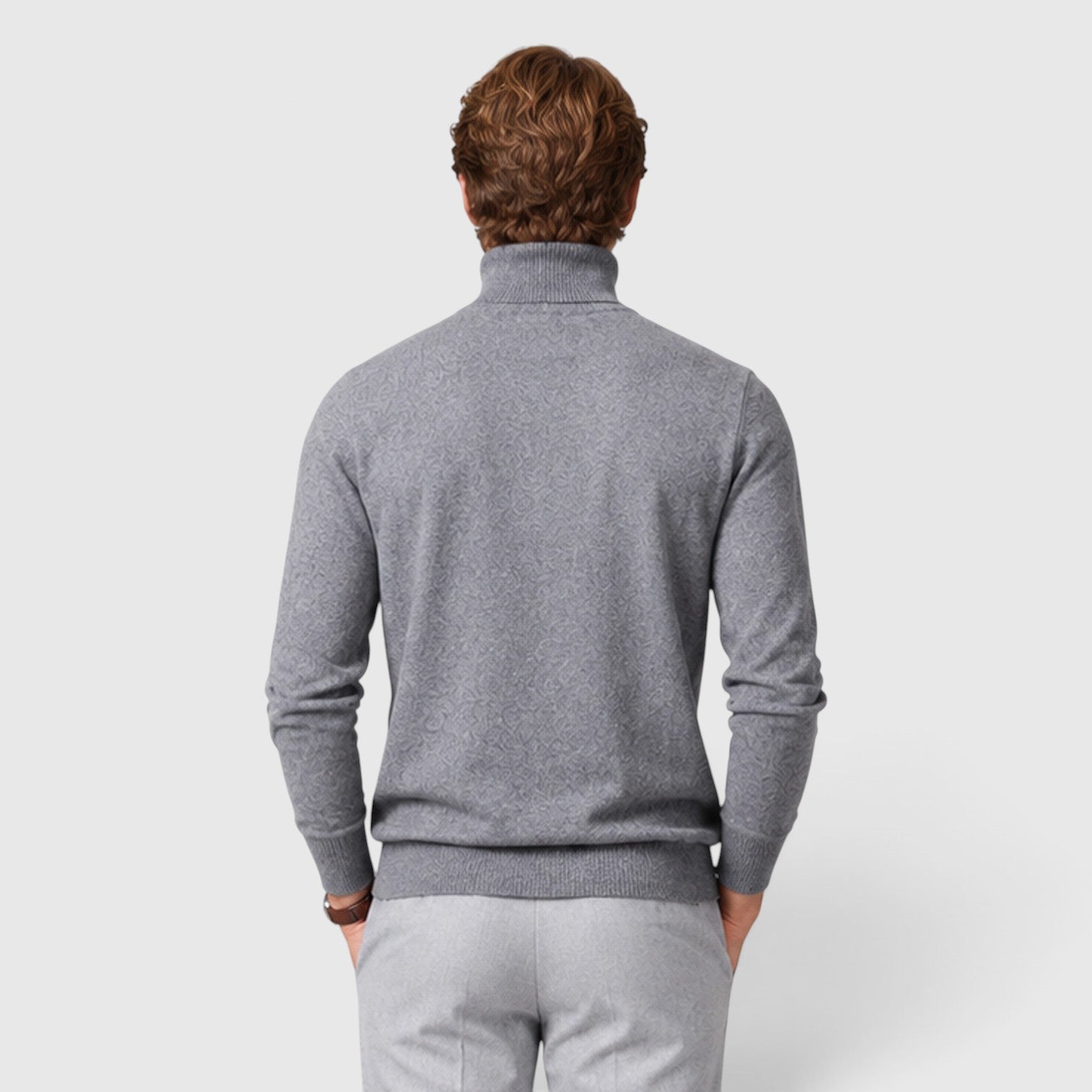 Monvaline | Men's Loose Warm Knit Smart Casual Turtle Neck Jumper