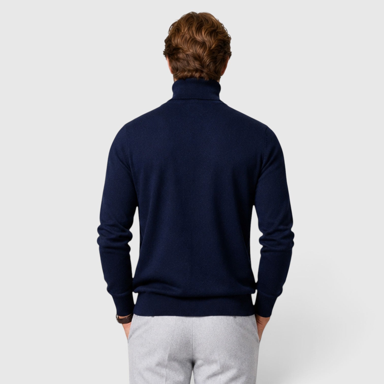 Monvaline | Men's Loose Warm Knit Smart Casual Turtle Neck Jumper