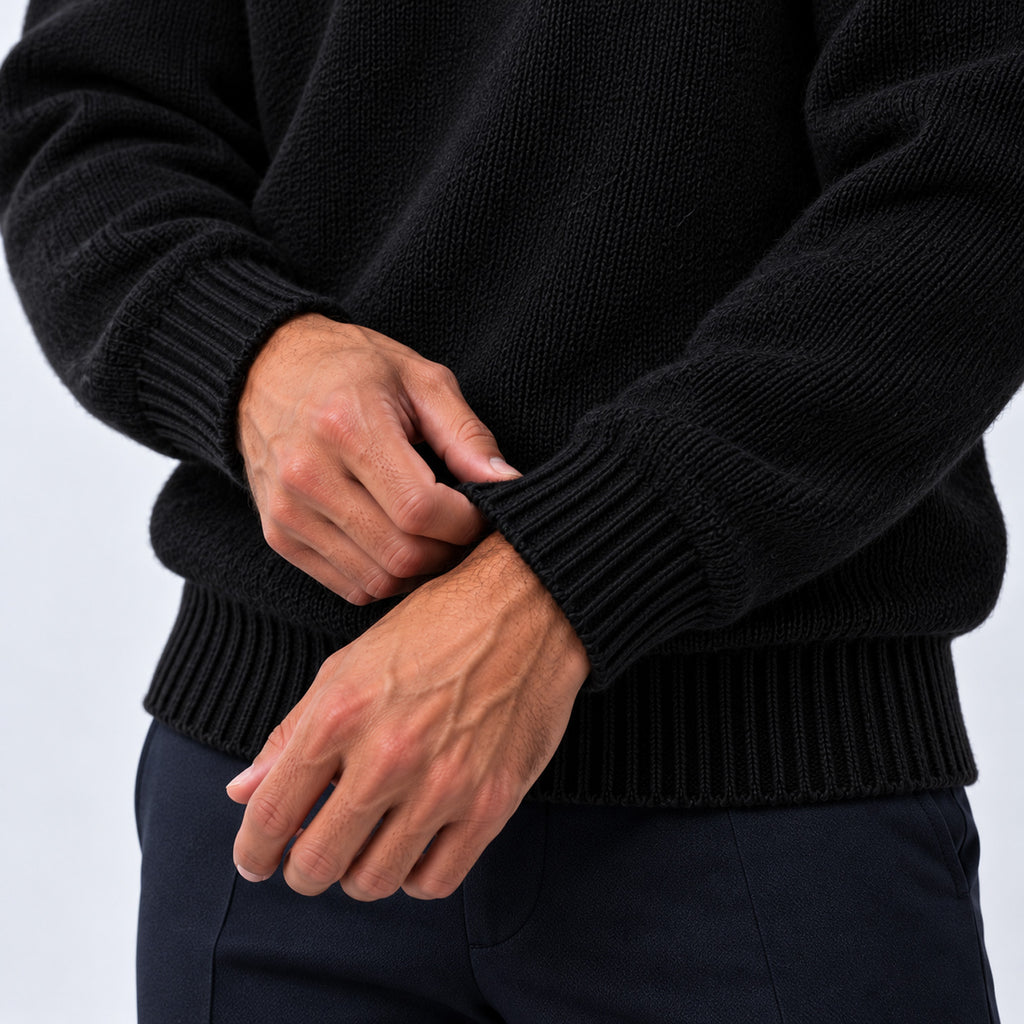 Monvaline | Men's Oversized Roll Neck Jumper – Soft Knit Relaxed Fit