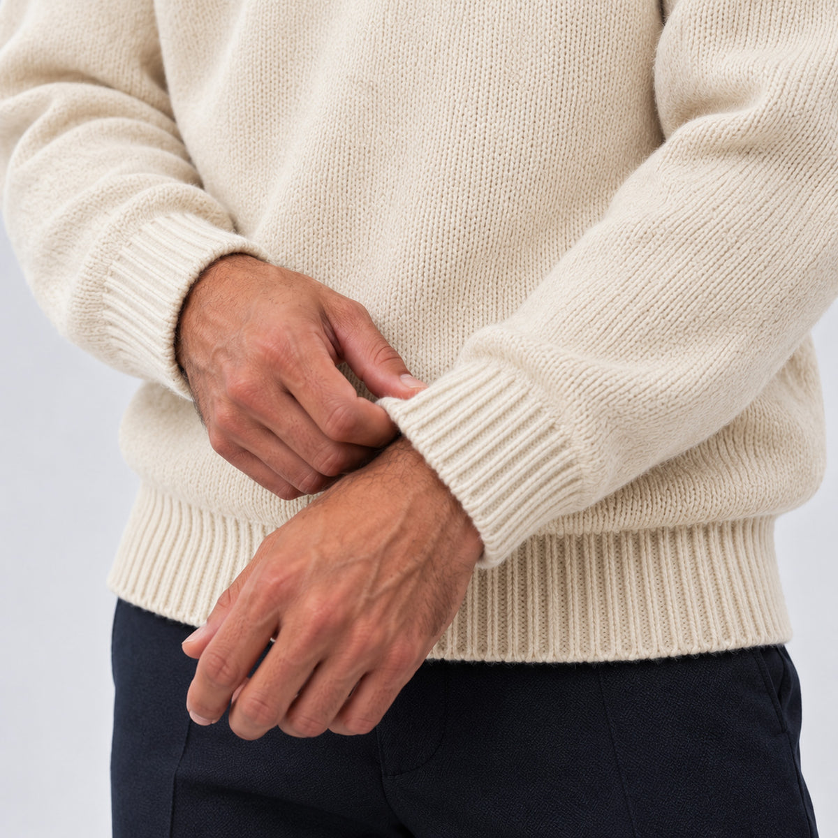 Monvaline | Men's Oversized Roll Neck Jumper – Soft Knit Relaxed Fit