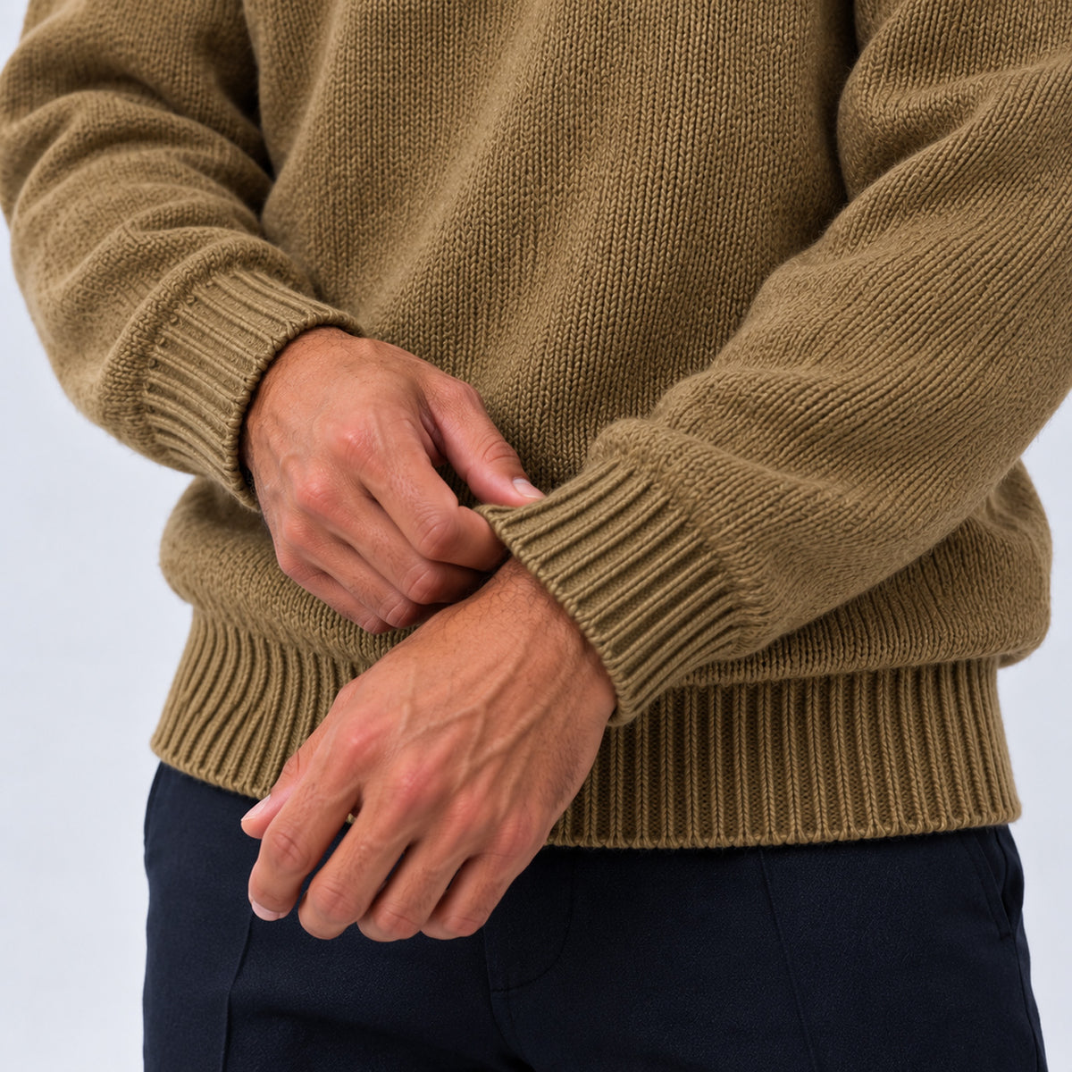 Monvaline | Men's Oversized Roll Neck Jumper – Soft Knit Relaxed Fit