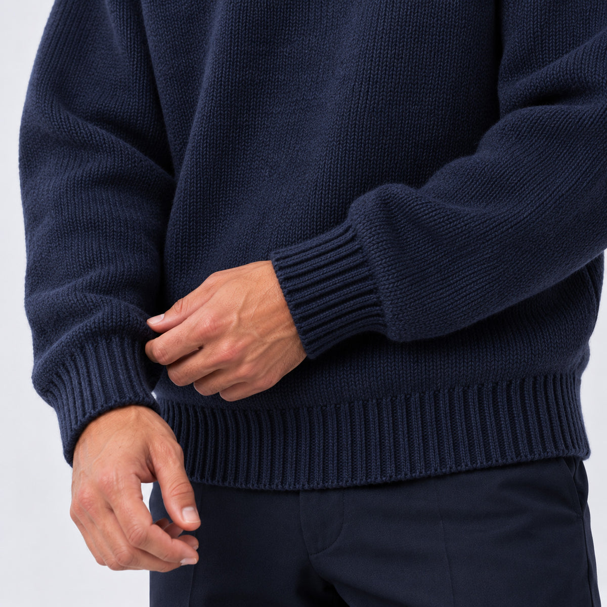 Monvaline | Men's Oversized Roll Neck Jumper – Soft Knit Relaxed Fit