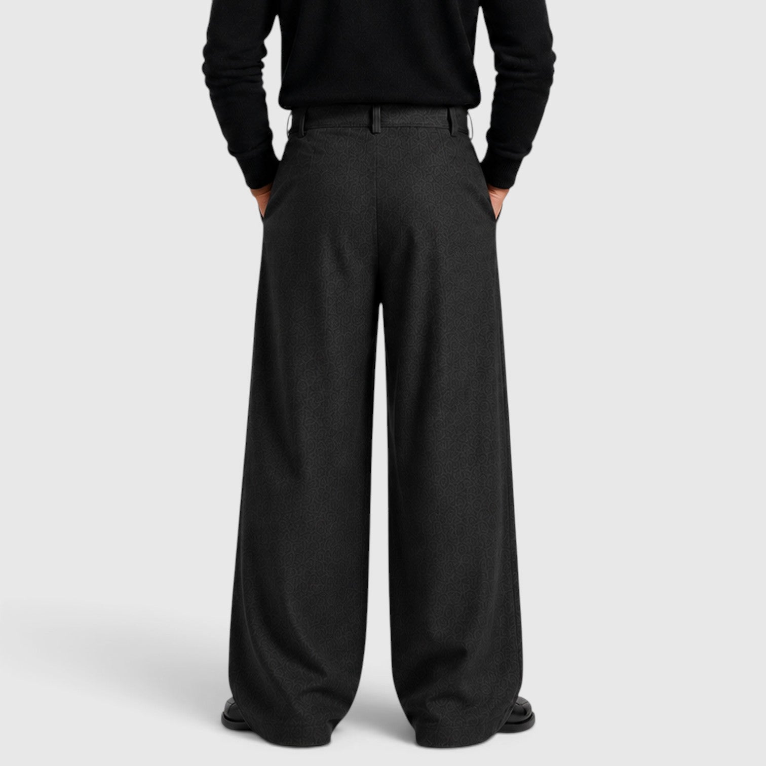 Monvaline | Men's Pleated Straight Leg Dress Pants Classic Fit Trousers