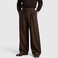 Monvaline | Men's Pleated Straight Leg Dress Pants Classic Fit Trousers