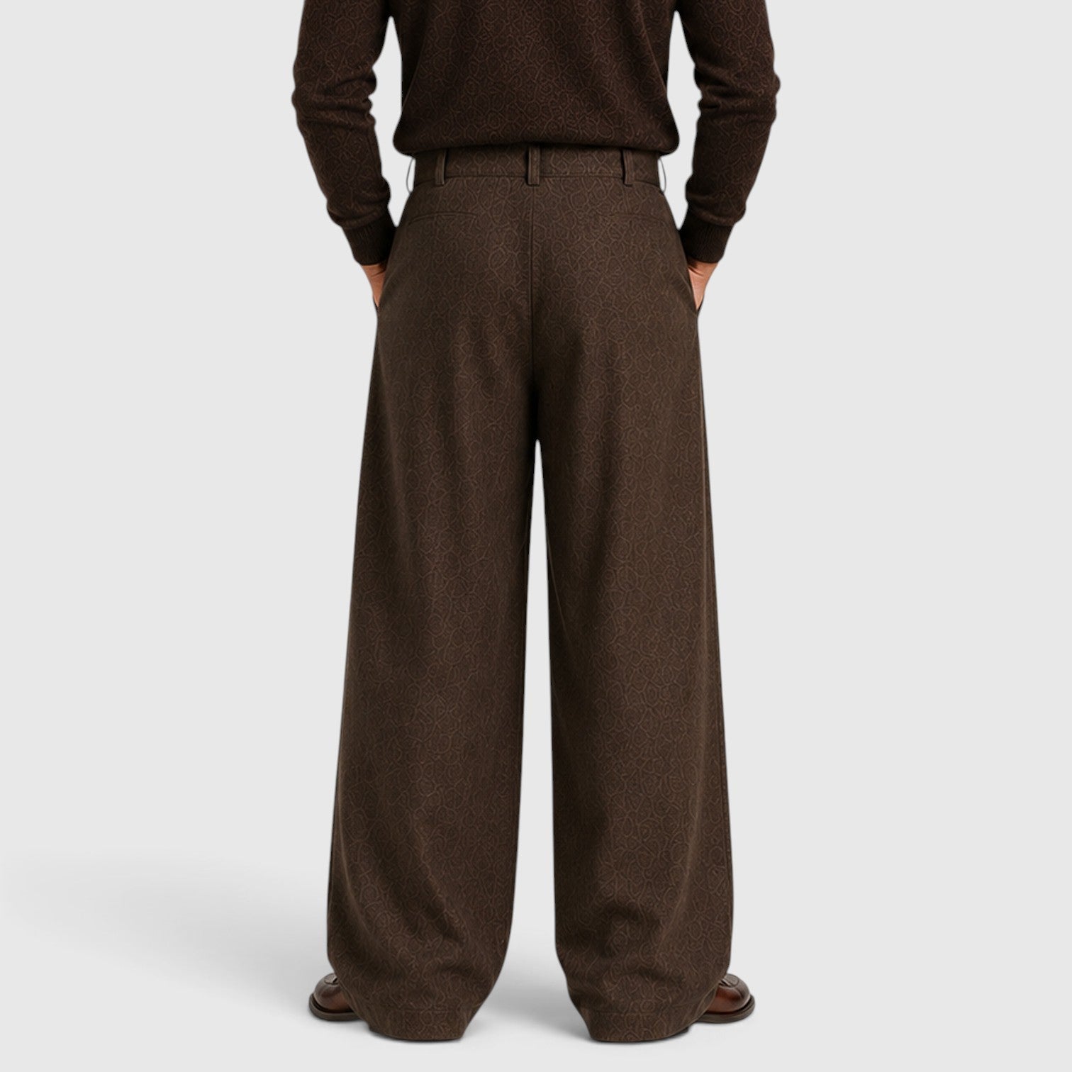 Monvaline | Men's Pleated Straight Leg Dress Pants Classic Fit Trousers