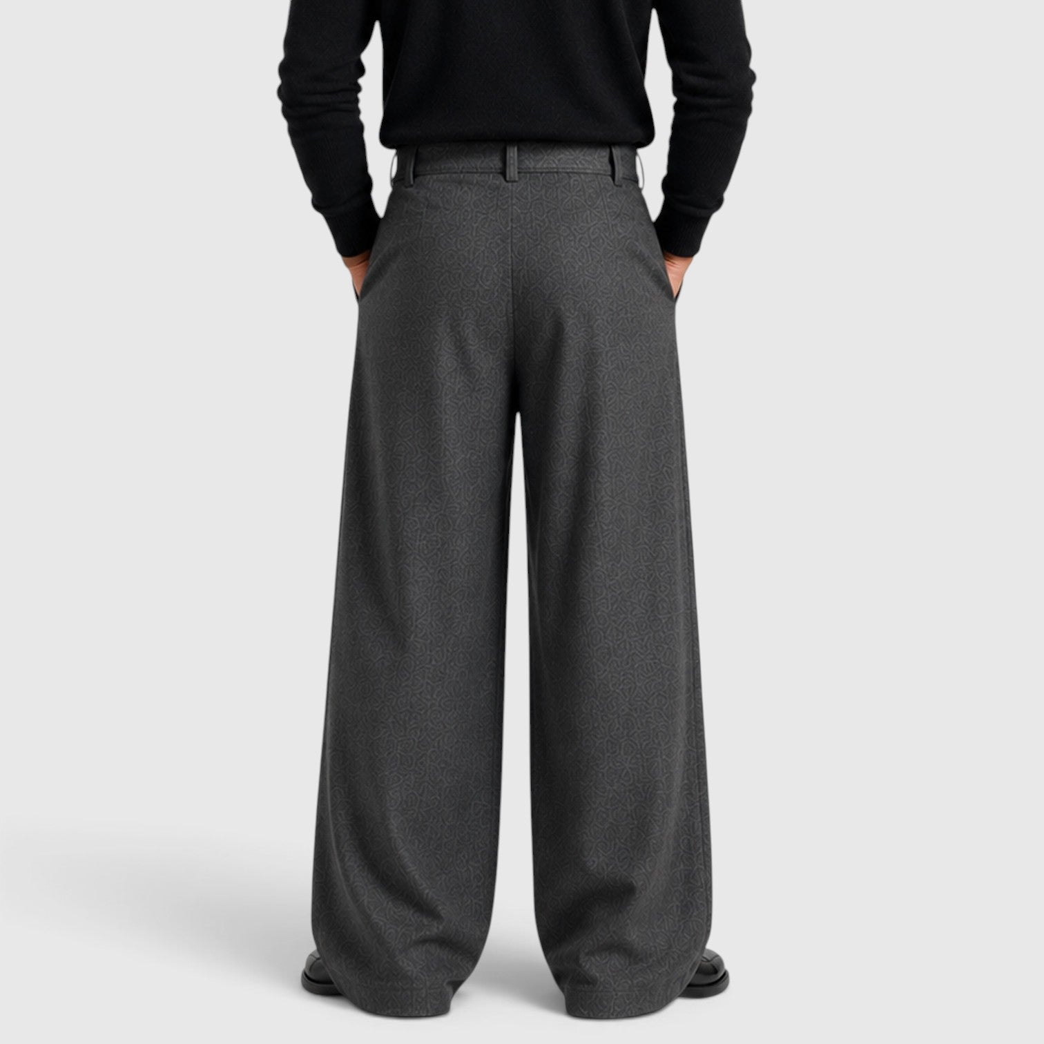Monvaline | Men's Pleated Straight Leg Dress Pants Classic Fit Trousers