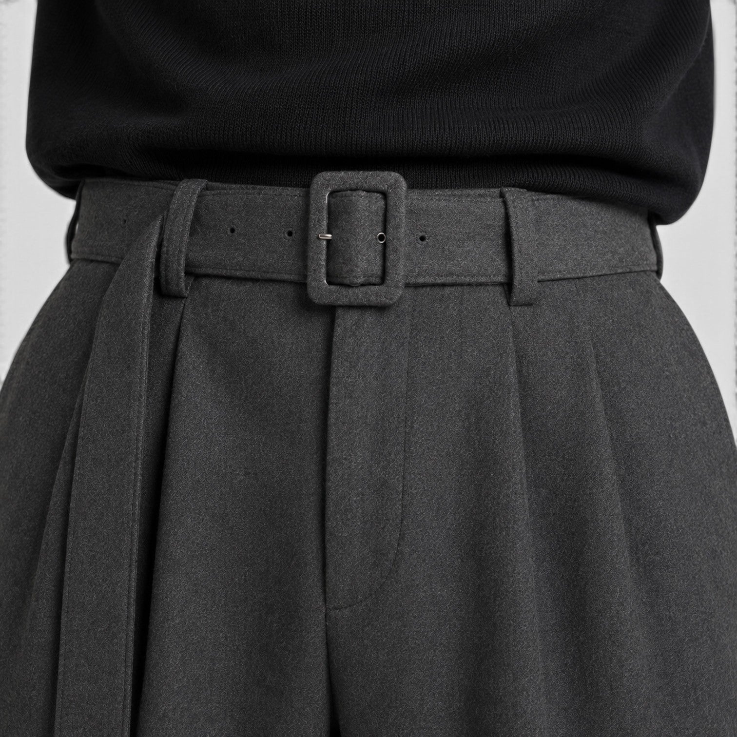Monvaline | Men's Pleated Straight Leg Dress Pants Classic Fit Trousers