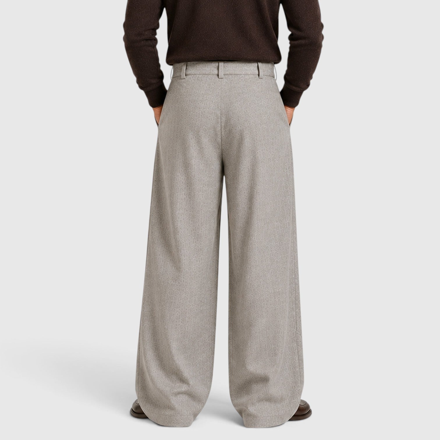 Monvaline | Men's Pleated Straight Leg Dress Pants Classic Fit Trousers