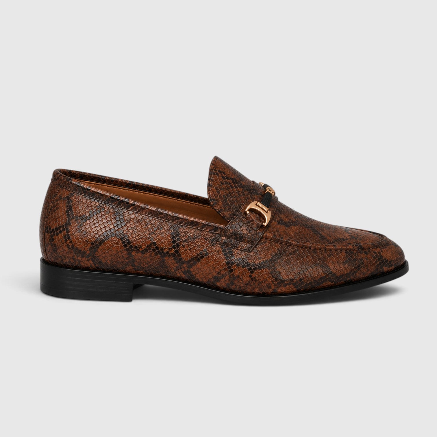 Monvaline | Men's Pointed Toe Leather Loafers – Textured Slip-On Dress Shoes