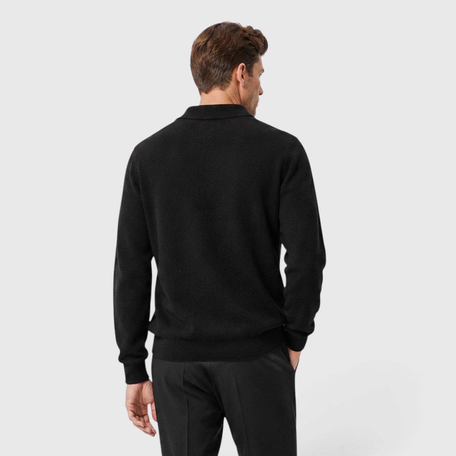 Monvaline | Men's Polo Collar Knit Jumper – Long Sleeve