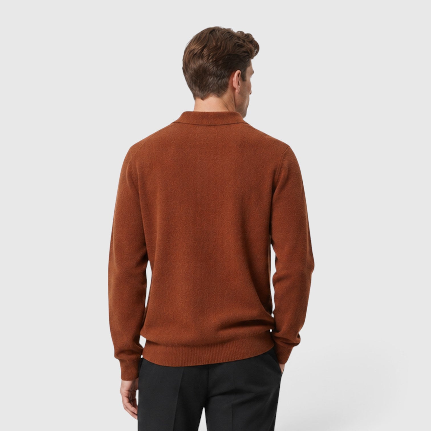 Monvaline | Men's Polo Collar Knit Jumper – Long Sleeve