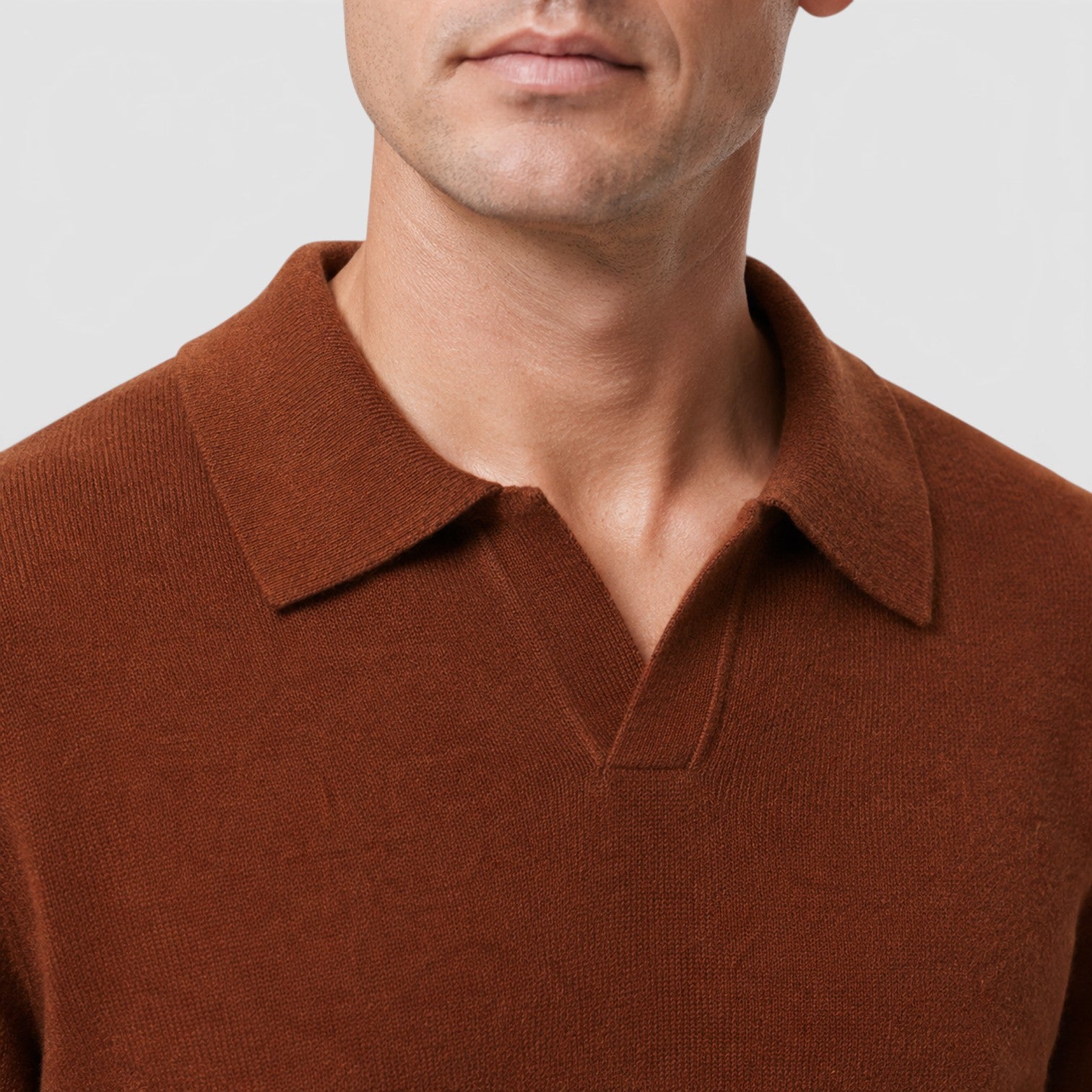 Monvaline | Men's Polo Collar Knit Jumper – Long Sleeve