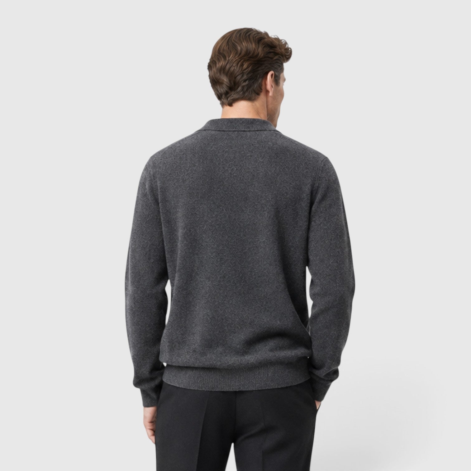 Monvaline | Men's Polo Collar Knit Jumper – Long Sleeve