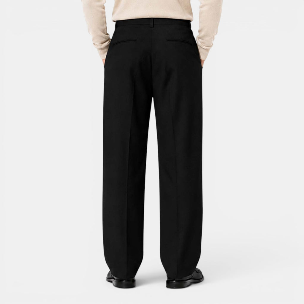 Monvaline | Men's Polyester Dress Pants Straight Fit Business Casual Trousers