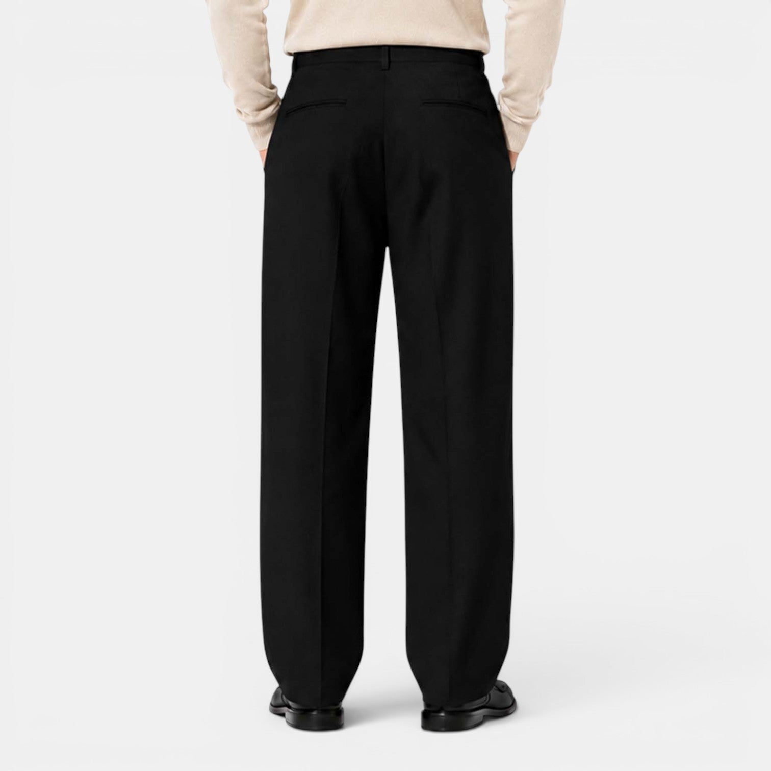 Monvaline | Men's Polyester Dress Pants Straight Fit Business Casual Trousers