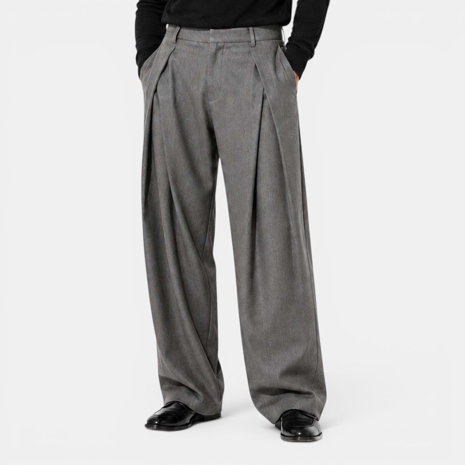 Monvaline | Men's Polyester Dress Pants Straight Fit Business Casual Trousers