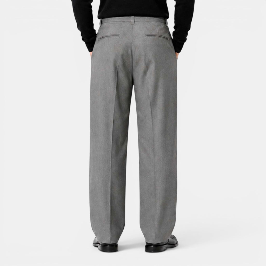 Monvaline | Men's Polyester Dress Pants Straight Fit Business Casual Trousers