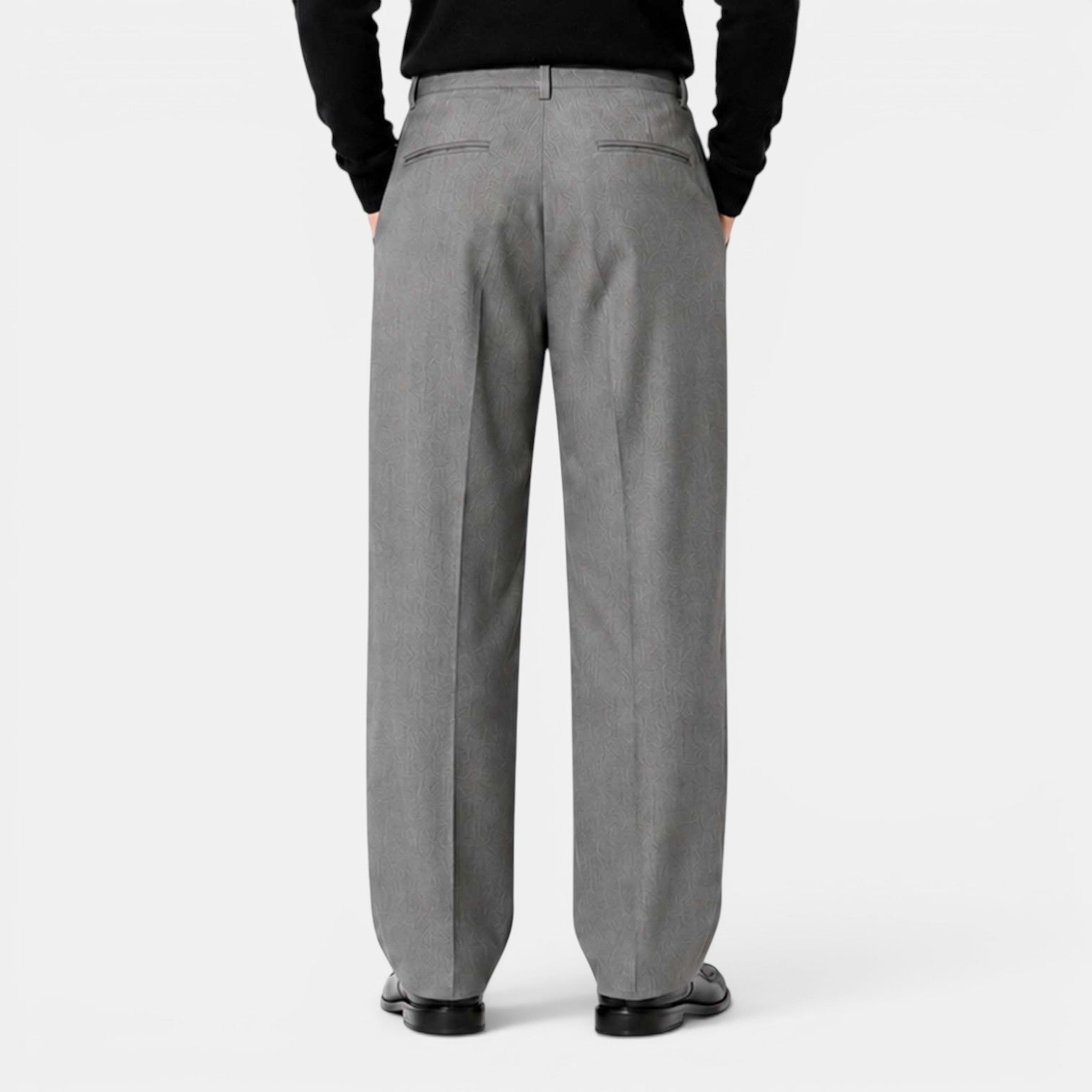 Monvaline | Men's Polyester Dress Pants Straight Fit Business Casual Trousers