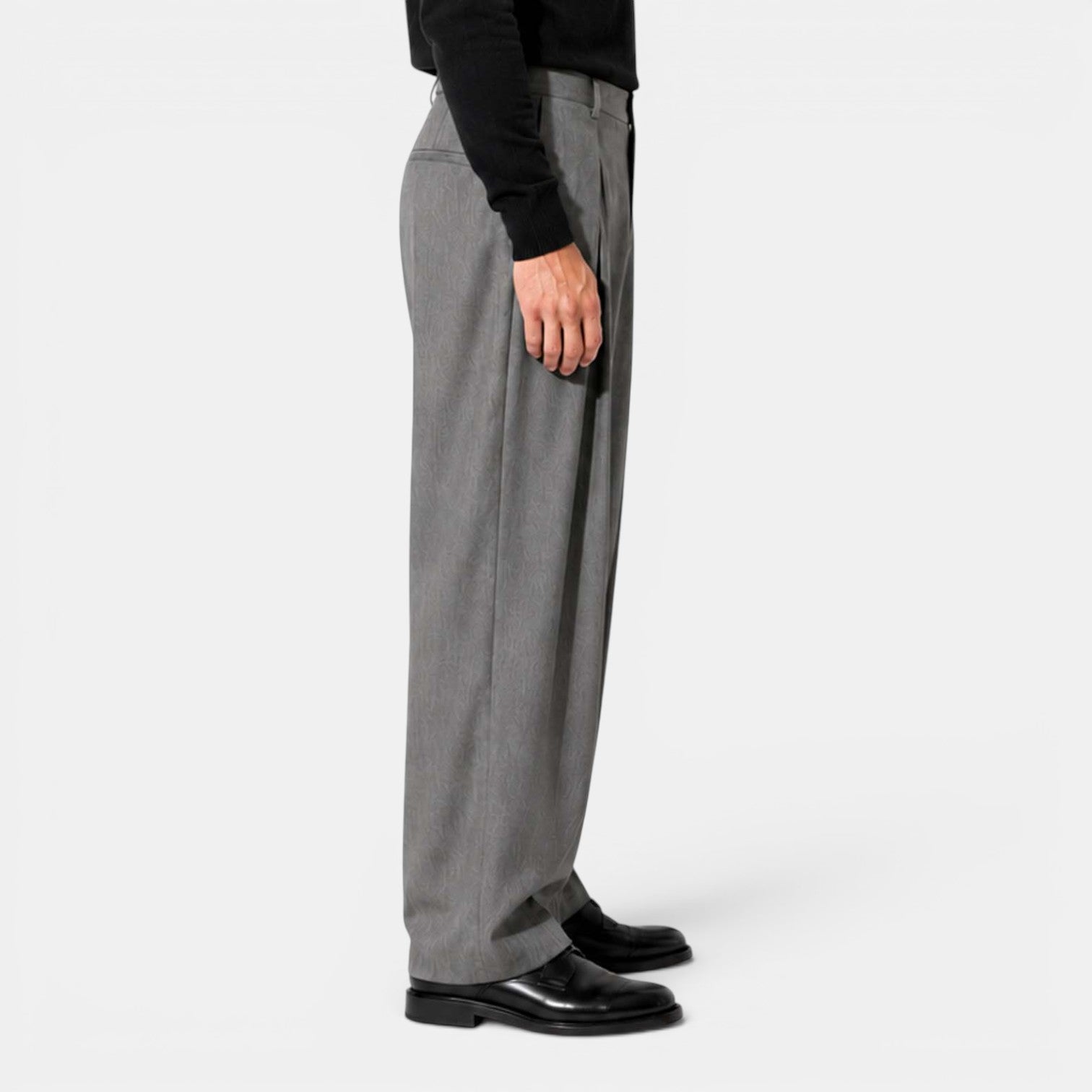Monvaline | Men's Polyester Dress Pants Straight Fit Business Casual Trousers