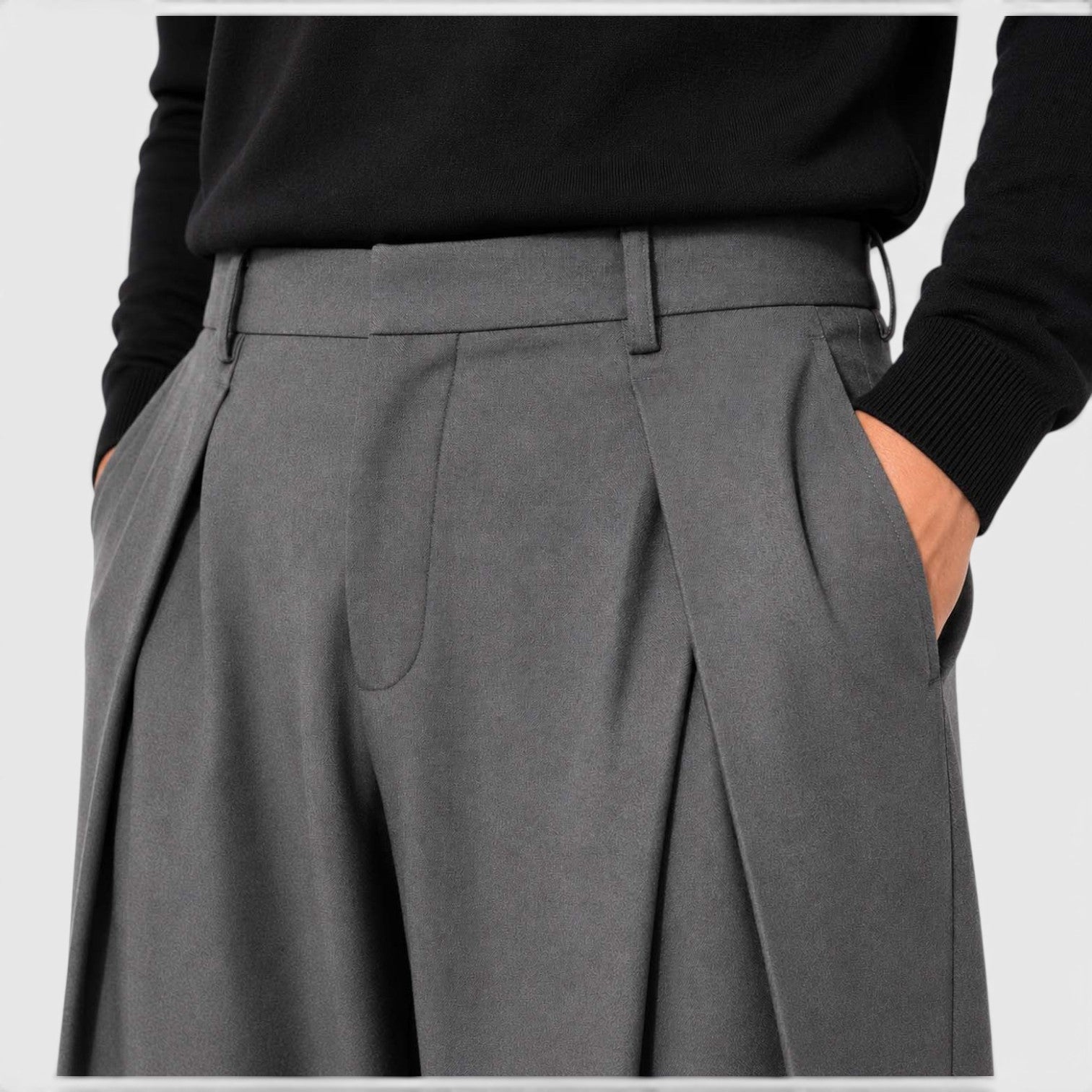 Monvaline | Men's Polyester Dress Pants Straight Fit Business Casual Trousers