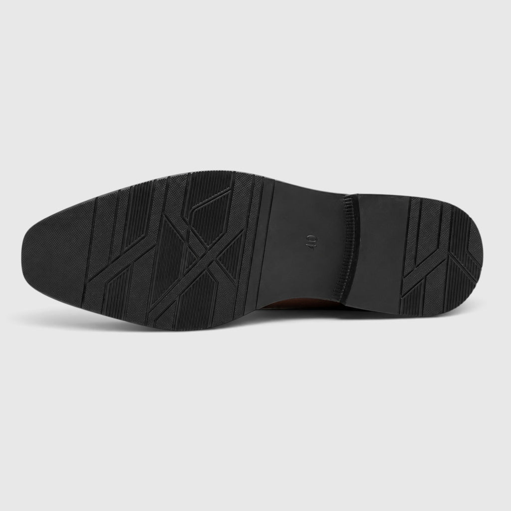 Monvaline | Men's Premium Black Leather Double Monk Strap Oxford Shoes