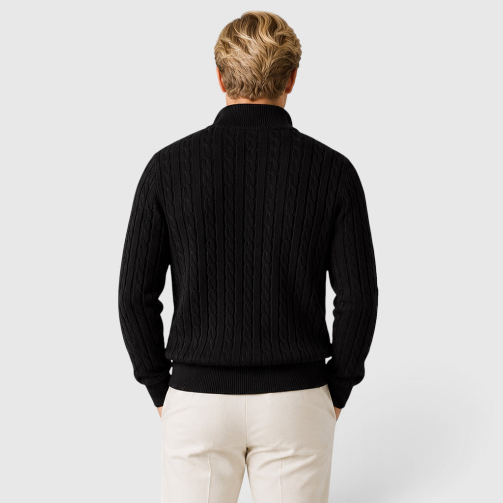 Monvaline | Men's Premium Cable Knit Quarter Zip Jumper