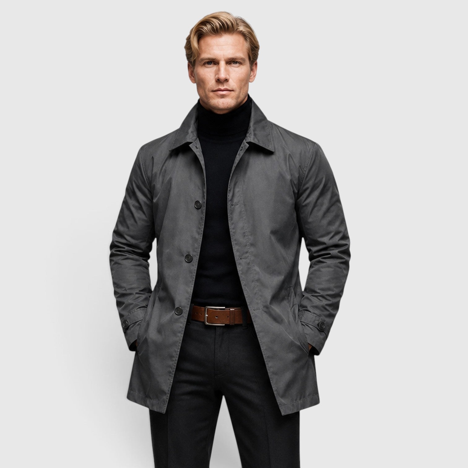 Monvaline | Men's Premium Classic Trench Coat for Everyday Wear