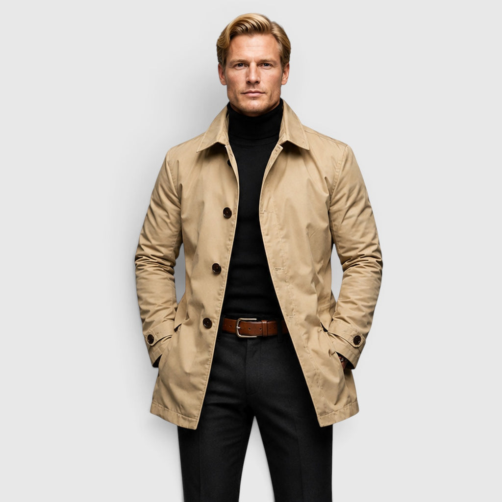 Monvaline | Men's Premium Classic Trench Coat for Everyday Wear