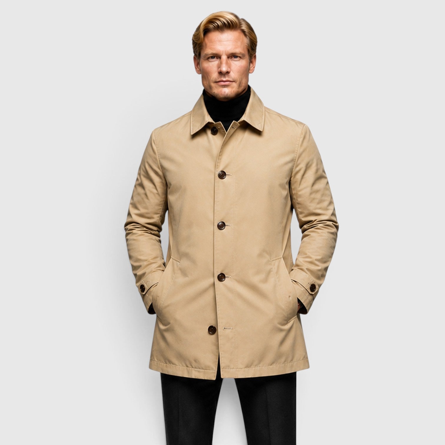 Monvaline | Men's Premium Classic Trench Coat for Everyday Wear
