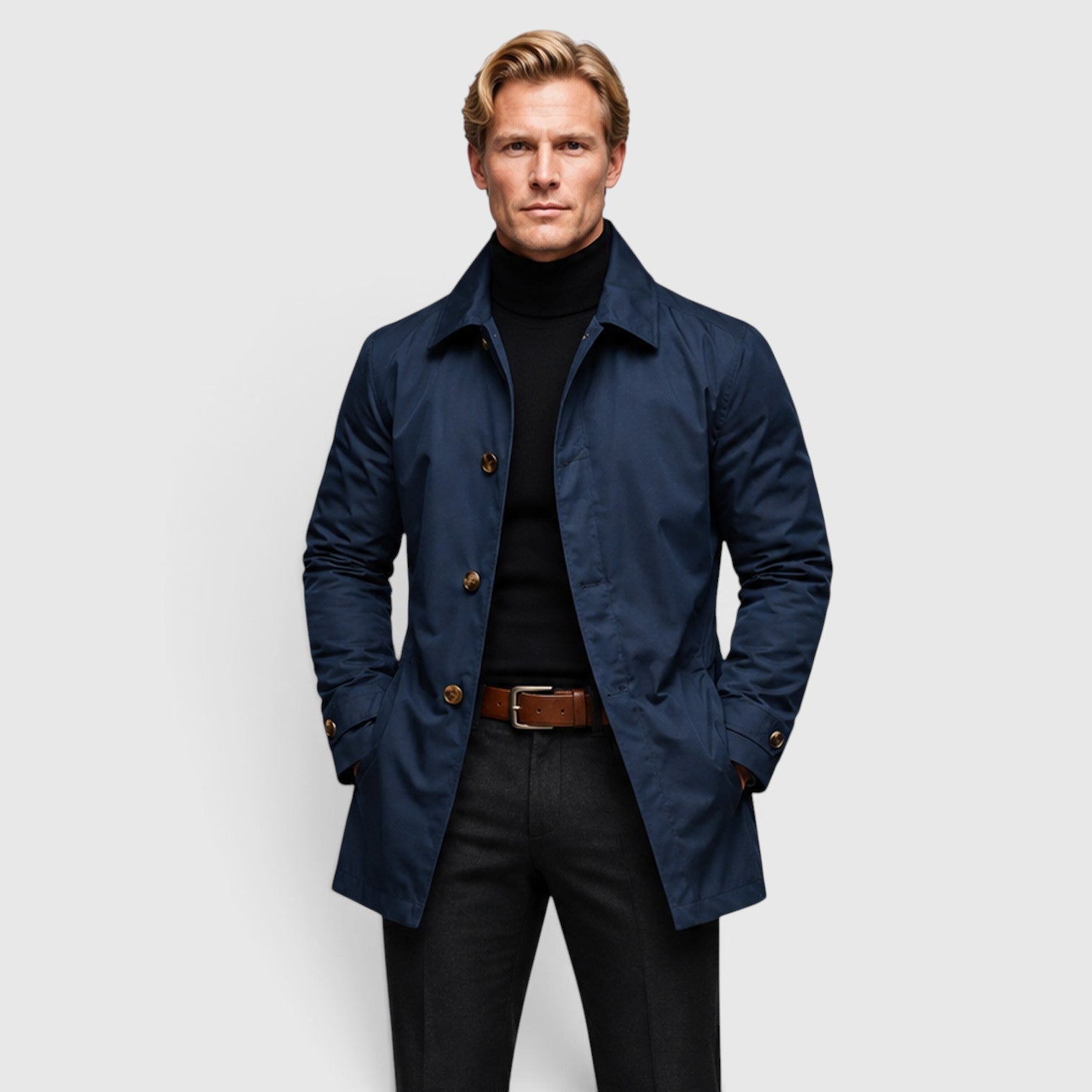 Monvaline | Men's Premium Classic Trench Coat for Everyday Wear