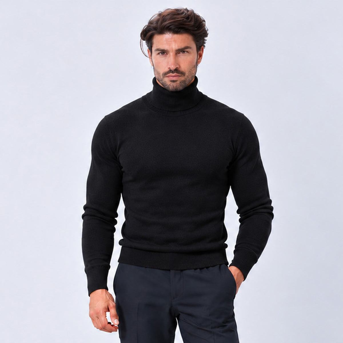 Monvaline | Men's Premium Knit Warm Turtle Neck Jumper