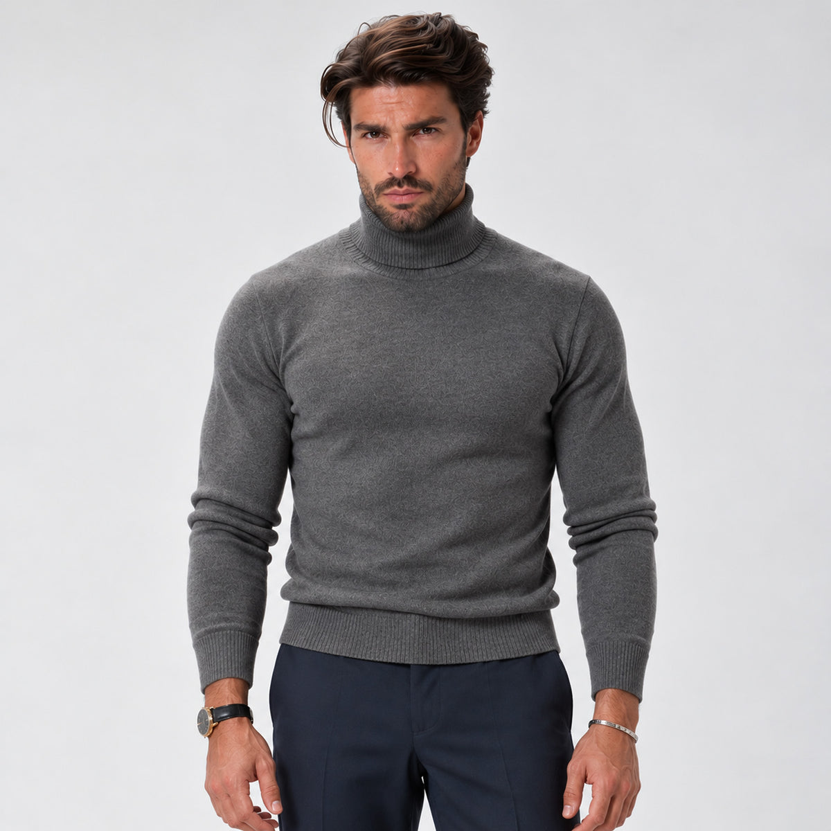 Monvaline | Men's Premium Knit Warm Turtle Neck Jumper
