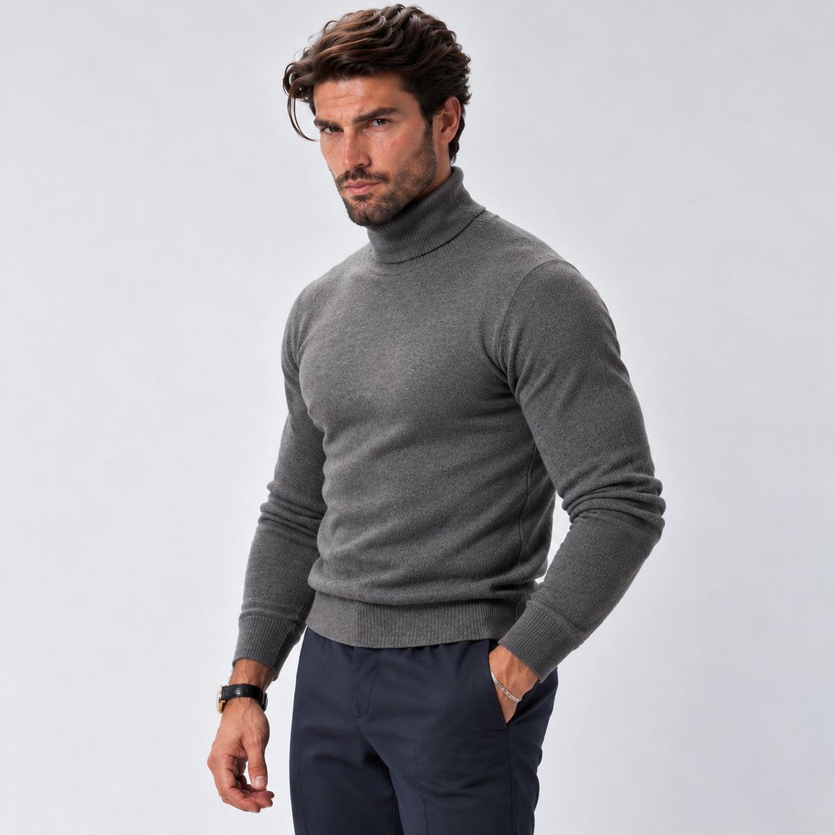 Monvaline | Men's Premium Knit Warm Turtle Neck Jumper