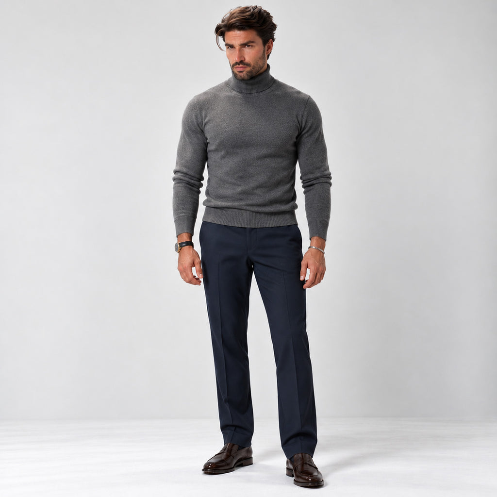 Monvaline | Men's Premium Knit Warm Turtle Neck Jumper