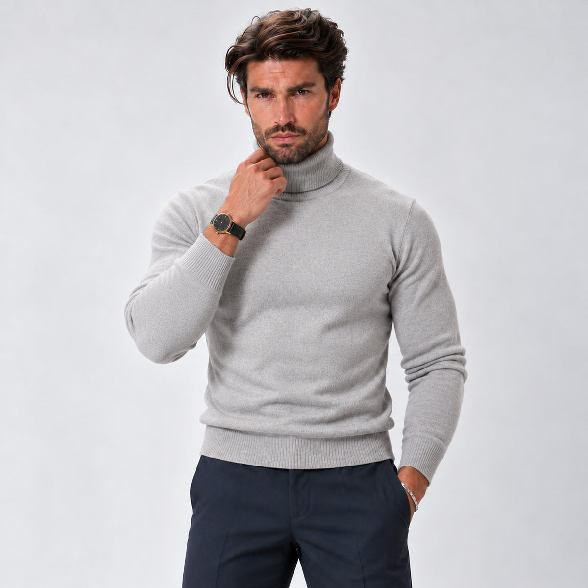 Monvaline | Men's Premium Knit Warm Turtle Neck Jumper